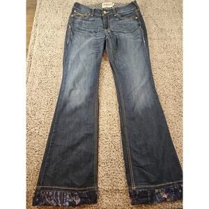 Women's Ariat Real Denim Blue Jeans Perfect Rise Boot Cut Size 10 (30s)